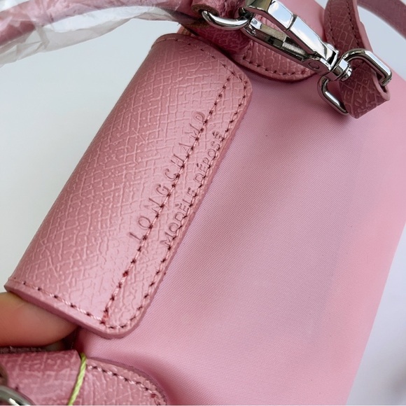 Longchamp Crossbody Bag in Pink with Green Details - Picture 4 of 9